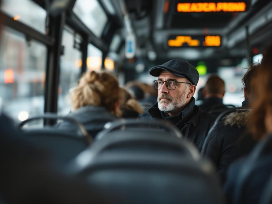 Mystery Passenger observerar kundmötet och resan diskret från en vanlig passagerarplats i bussen.