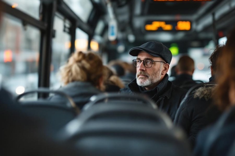 Mystery Passenger observerar kundm&ouml;tet och resan diskret fr&aring;n en vanlig passagerarplats i bussen.